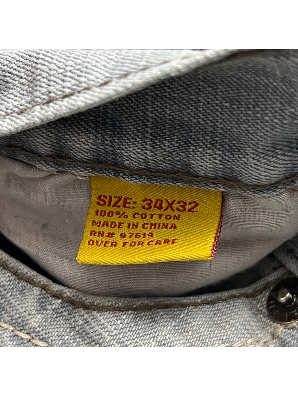 Y2K Vtg F.U.S.A.I. Jeans 34X32 (Fits 34X31) Focus USA Light Wash Denim Loose Fit - Picture 7 of 9